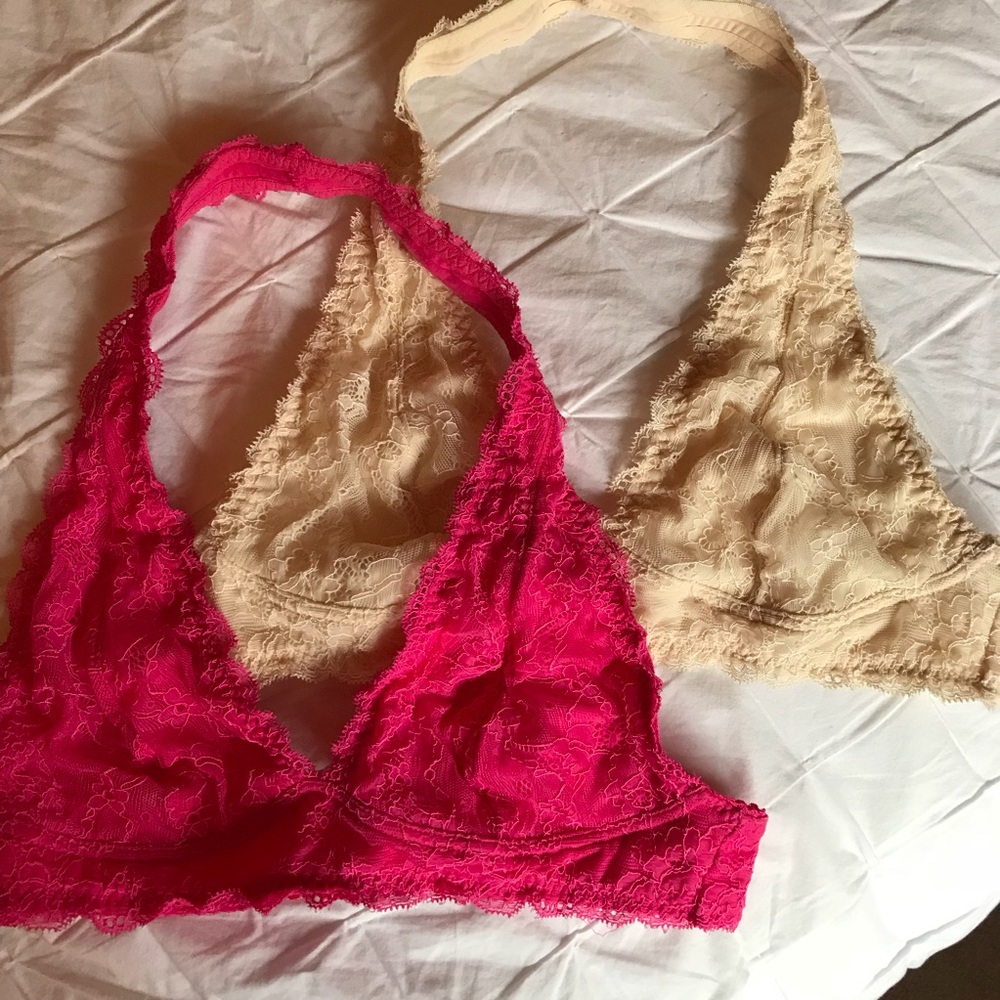 BRALETTE SET Aerie Lace Halter Bralettes